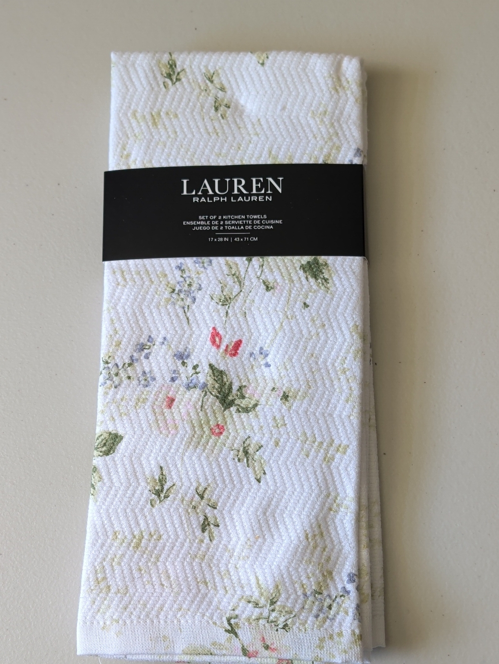 Lauren Ralph Lauren White Floral Kitchen Towels